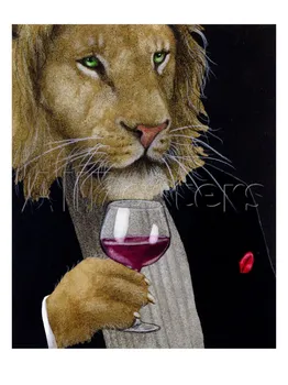 Profesyonel pet lion Şarap Kralı El Bullas Olacak yağlı boya Yüksek kaliteli Tuval sanat resim portre