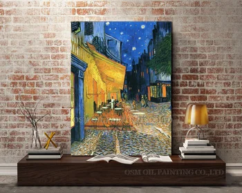 Profesyonel Sanatçı Üreme iki versiyonu Yüksek Kaliteli Gece Cafe Yağlıboya Van Gogh Tuval Sanat Yağlıboya Resim