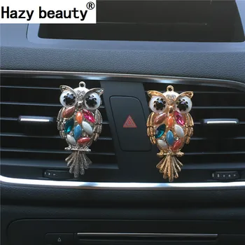 Puslu güzellik Elmas Kristal Baykuş Araba parfüm, hava spreyi Araba Parfüm stil Femininos Araba Süsleme Originais