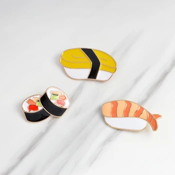 QİHE TAKI seç:/broş pin pin Kawaii Sushi Japon yemeği emaye pın rozetleri Sevimli Kız arkadaşı takı set set set