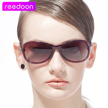 REEDOON Polarize Kadın güneş Gözlüğü Polaroid Güneş Gözlüğü UV400 Moda 30127 Siyah kahverengi kırmızı Gözlük Oculos Kadın Shades Gözlük