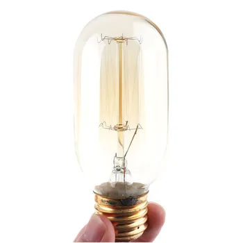 Retro Masa Işık Tek Yuva Başucu Masa Lambası Ahşap Taban Yaratıcı Vintage Edison Ampul