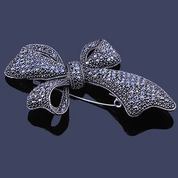 Retro Tarzı Siyah Silah Kadın Vintage Kristal Taşlar Broş pin Sevimli Ilmek Broş Kaplama