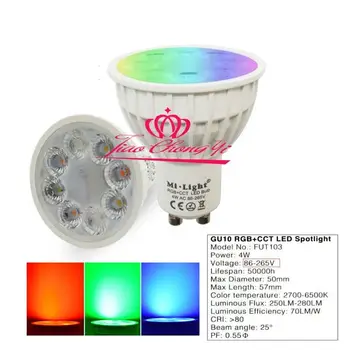 RGBW W/WW E27 GU10 LED 2.4 Işık Dim RGB Ampul Lamba G Kablosuz Milight LED