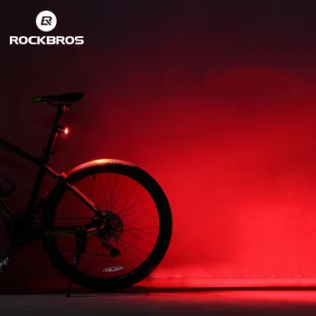 ROCKBROS Arka Bisiklet Işık su Geçirmez Akıllı USB Şarj edilebilir Stop lambası Mini bmx ileri seviye Yol Bisikleti Güvenlik Uyarı Işıkları LED