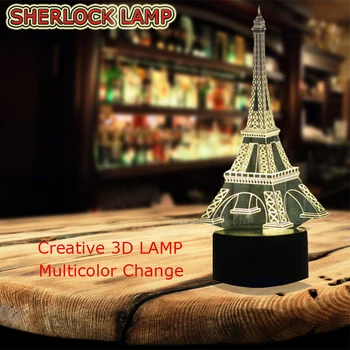 Romantik Fransa PARİS Eyfel Kulesi 3D USB Lamba RGB Ampul Ruh Gece Işığı Tatlı Kız arkadaşım Hediye Aydınlatma Dekorasyon Sevenler LED