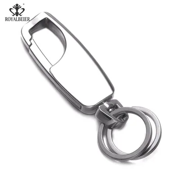 Royalbeier Serin Metal Anahtarlık Erkek Paslanmaz Çelik Anahtarlık Anahtarlık Kemer Tokası Chaveiro Sleutelhanger Araba Anahtarlık