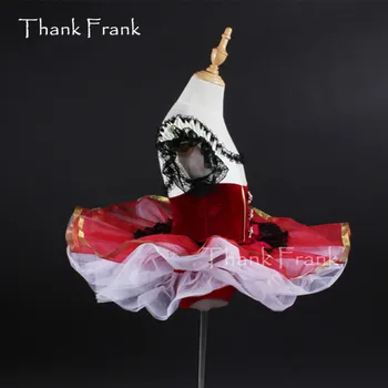 Rozet Kadife Dantel Bale Tutu Elbise Kızlar Yetişkin Fırfır Yaka Dans Kostüm Teşekkür Frank C394