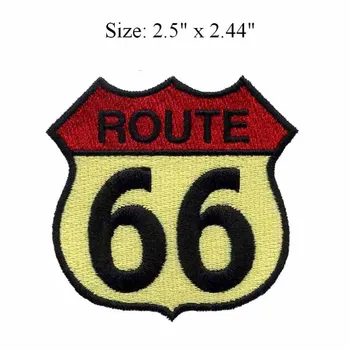Rozet/Sarı/Kırmızı renk için Route 66 patch 2.5