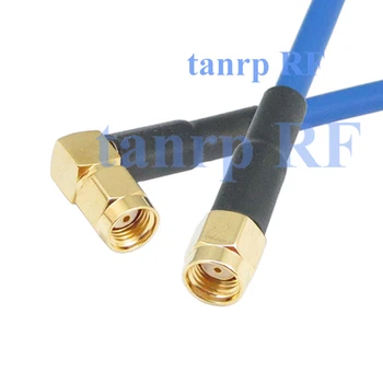 RP SMA erkek doğru angleRF adaptör bağlantısı için koaksiyel 15CM Esnek mavi ceket jumper kablo RG402 6inch RP SMA erkek fiş