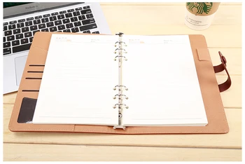 RuiZe iş ofis notebook A5 deri kapak spiral defter planlayıcısı 6 telli kitap kırtasiye Not Defteri
