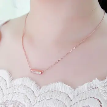 RUO YUN Moda Marka Mücevher Altın Rengi Kadın Kolye 316 L Paslanmaz Çelik Takı İsteyen Solmaya Önlemek Rose