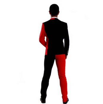 S-6XL Yeni 2018 Erkek slim DJ Siyah Kırmızı asimetrik mozaik Şarkıcı takım elbise Erkek Erkek Moda artı boyutu Elbise Ceket Kostüm