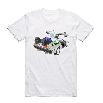 S-XXX Adam Geri Gelecek Beyaz T-shirt Kısa kollu O Boyun harajuku Şık spor komik Rahat Tshirt Baskı-