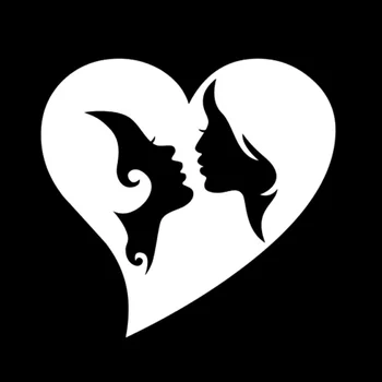 S3 11 cm*10.5 cm Lezbiyen Eşcinsel Aşk Kalp Moda Araba Sticker Vinil Siyah/Gümüş-5217