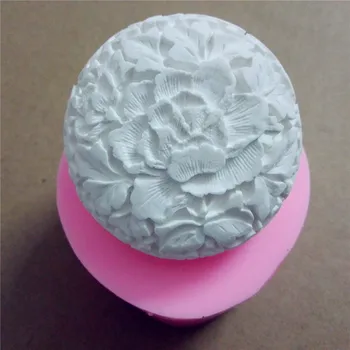 Sabun DİY için büyük Kalıp 3D Moon Pasta Sabun Kalıpları Yuvarlak Çiçek Silikon Kalıp