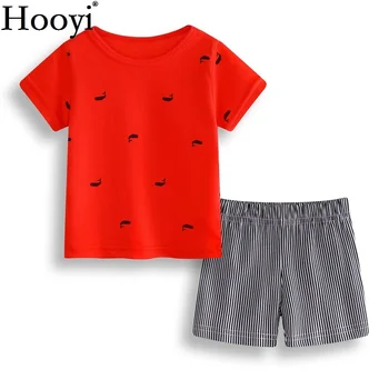 Safari Turları Bebek Giysi Takım Elbise Yeni Doğan Giyim Gergedan 0-2 Yaş Çocuk Kırmızı T-Shirt Kamuflaj Pantolon Yaz Kıyafet Setleri