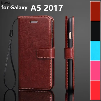 Samsung Galaxy A5 2017 deri koruyucu kılıf cüzdan Kılıf için kart sahibinin kapak kılıf Galaxy A5 2017 A520F A5200 için kapak kapak