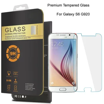 Samsung Galaxy S6'yı G920 0.26 mm Premium Ön Sertleştirilmiş Cam Film LCD Ekran Koruyucu için Galaxy S6'yı Aktif G890