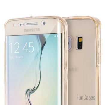 Samsung Galaxy S7 Kenar Yumuşak SIFIRLAMA için S7 Edge Tam Koruyucu Telefon Kapağı için şeffaf 360 Kapsama Durumunda İnce bir Ekran Yuvarlak
