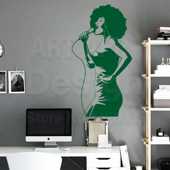 Sanat yeni tasarım PVC ev dekorasyonu ucuz Afric Şarkıcı Duvar sticker çıkarılabilir Ev Dekorasyon oda müziği sanatçısı çıkartmalar pop