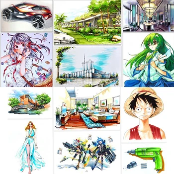Sanatçı Manga cohol İçin Ayarlayın TOUCHFİVE Marker 80 Renkler Çizim Marker Kalem Animasyon Çizim İşaretleyicileri Marker Fırça malzemeleri Temel