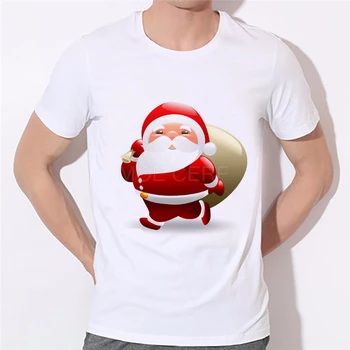 Santa Kızak Marka Giyim Erkek 's T-shirt Noel Hediyesi Yenilik Tshirt Kısa Kollu O Boyun Büyük Boy T-shirt Tee 46-36#