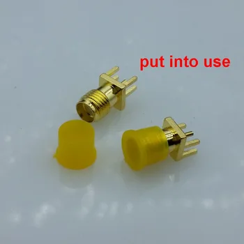 Sarı Plastik 100pcs RF SMA konnektör için Toz kapağı Kırmızı kapakları