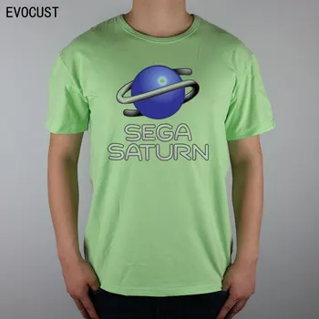 Sega Saturn Logo T-shirt Top Lycra Pamuk Erkek T-shirt