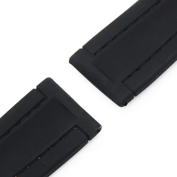 Seiko Pin için yumuşak Silikon Kauçuk İzlemek Bant 25 mm Kayış Bilek Döngü Kemer Bilezik Erkek Siyah Turuncu + Bahar Bar + Araç Tokası