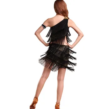 Seksi Kadın, Latin Dans Etekler & Salsa Rhythm Cha Cha Tango Püsküllü Elbise Üst Balo Y46 P18