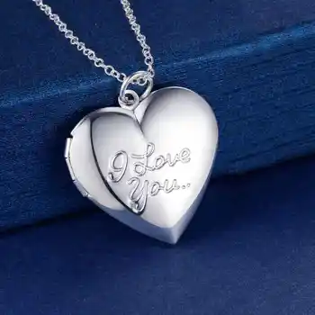 Seni Seviyorum toptan Fiyat Gümüş Rengi Kalp Kolye Moda Romantik Sevgililer Günü Hediye Takı Kolye