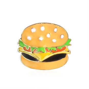 Seramik/Pizza Hamburger Sıcak suda pişirilmiş yumurta TAMAM BOOM Broş Kot Ceket Arkadaş İçin Rozet Hediye Toka Moda Gömlek Pin Zar Köpekler seti