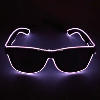 Ses aktive Sürücü ile EL tel halat kablo koyu lens EL Işık ile Gözlük Parlayan güneş Gözlüğü Dans DJ Parti Dekorasyon