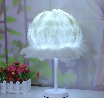 Sevgili Tüy lampada İçin Feimefeiyou Yeni Stil en İyi Sevgililer Günü Hediye Masa Lambası 3 stilleri Beyaz Pembe geçin