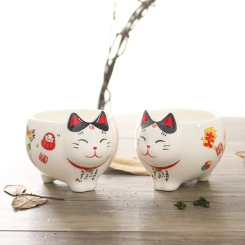 Sevimli Japon Şanslı Kedi Porselen Çay Demlik Güzel Plutus Kedi Çaydanlık Kupa ile Yaratıcı Maneki Neko Seramik Çay Fincan Tencere Seti