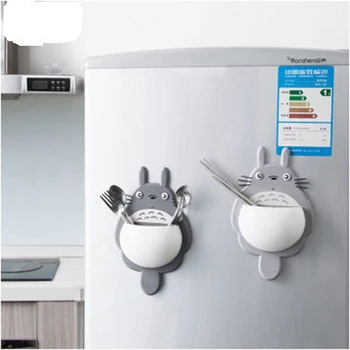 Sevimli Totoro Banyo Depolama Rafı Anahtarları Duvar Kapı Buzdolabı Tutucu Mutfak Kanca 3Vacuum Vantuz Depolama Kutusu diş Fırçası