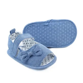 Sevimli yeni Doğan bebek kızlar Yaz Yumuşak alt bebek ayakkabıları rahat mavi İlk walker ılmek Prenses ayakkabıları moccains