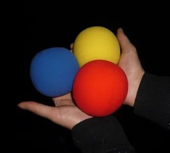 Seçim için süper Sünger top (9cm) 3 renk (10 adet/lot) Kırmızı/Mavi/Sarı - hile, Ücretsiz kargo, Sihirli numara klasik oyuncaklar