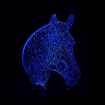 SHERLOCK At başı Hayvan Gece Işıklar 3D USB Masa Lambası Masa Yatak Odası Ev Dekorasyonu Çocuk Hediye Değiştirmek çok Renkli RGB LED