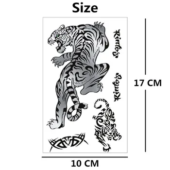 SHNAPİGN Crouching Tiger Geçici Dövme Vücut Sanatı Flash Dövme 10cm Sahte Dövme Araba su Geçirmez Duvar Sticker Stil 17*Çıkartmalar