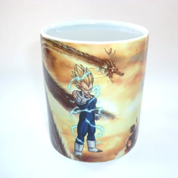 SICAK SATIŞ Dragon Ball Z Super Saiya Altın VEGETA Renk Değiştiren Kupa Kahve Isıya duyarlı Reaktif seramik kupa