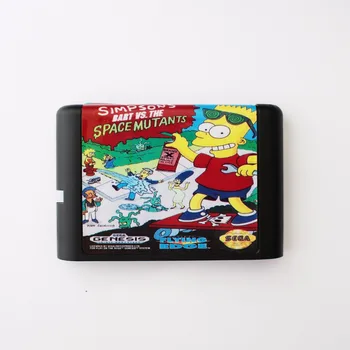 Simpsons Bart Vs. Sega Genesis İçin İçin Uzay Mutantlar 16 bit SEGA MD Oyun Kartı Mega Drive