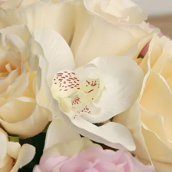 Simülasyon çiçek toptan yapay çiçek düğün buket Ev Dekorasyon kelebek orkide gül demet