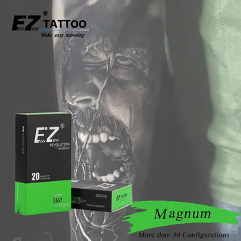 Sistem makineleri İçin EZ Devrim Dövme İğneleri Magnum (M1) Kartuş #10 0.30 mm bugpin ve RC1015M1 kulpları-1 20 adet kutu /