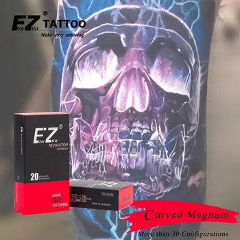 Sistemi Dövme Makineleri için EZ Dövme iğneleri Devrim kartuş İğneler Kavisli (Yuvarlak) Magnum #10 0.30 mm ve grips20 adet kutu /