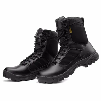 Siyah Combat ayak Bileği Erkekler Taktik Askeri Özel Kuvvet Çizmeler Nefes Ordu Ayakkabı Artı Boyutu Autum/Kışlık Botlar