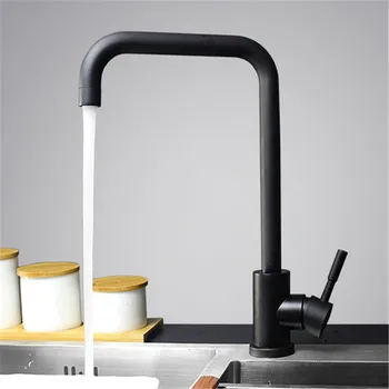 Siyah ve beyaz renk 304 paslanmaz çelik mutfak musluk Mikser çift lavabo dönme mutfak musluk