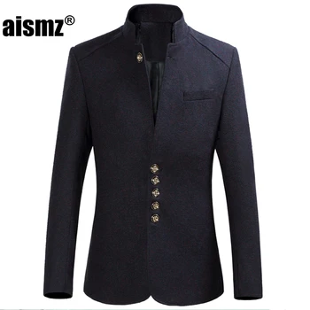 Slim Fit Erkek Aismz Blazer Ceket Erkek İlkbahar Sonbahar Yeni Stil Standı Yaka Erkek Ceket Artı Boyutu M-5XL 6XL Yüksek Kalite Blazer