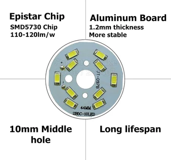 Smd5730 cips yüklü OKUYUN MOBİL PCB LED, 10mm orta delik kolye ışık için aydınlatma kaynağı, kristal lamba vb led